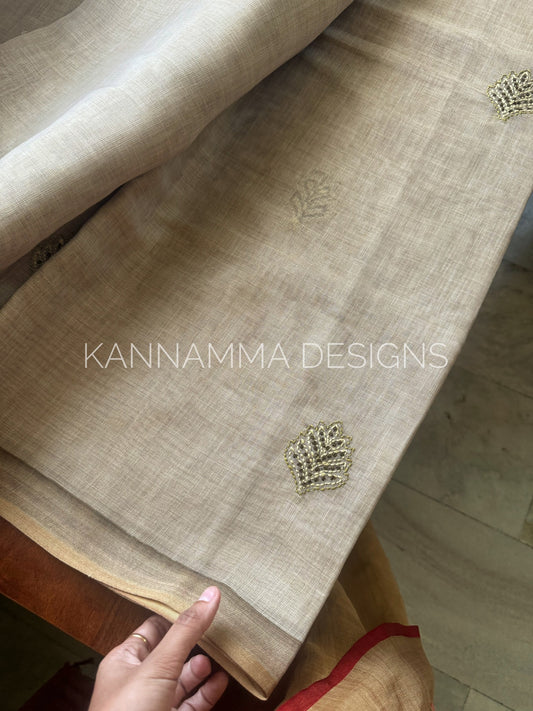 Premium Tissue Linen Sarees -Green