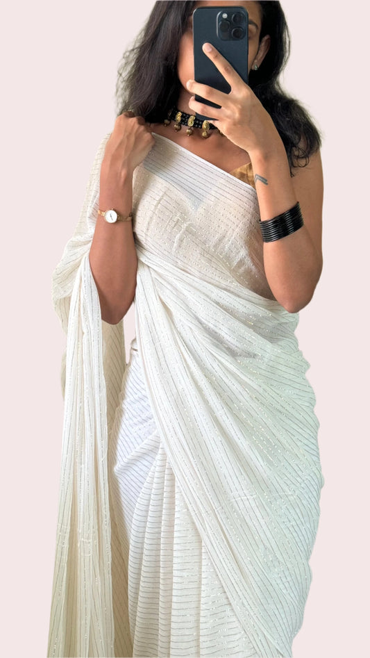 Kerala Collection -Georgette zari lines