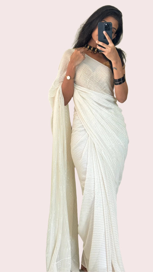 Kerala Collection -Georgette zari lines