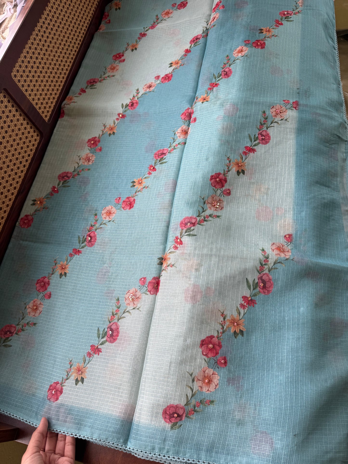 Soft Printed Kota Saree - Blue