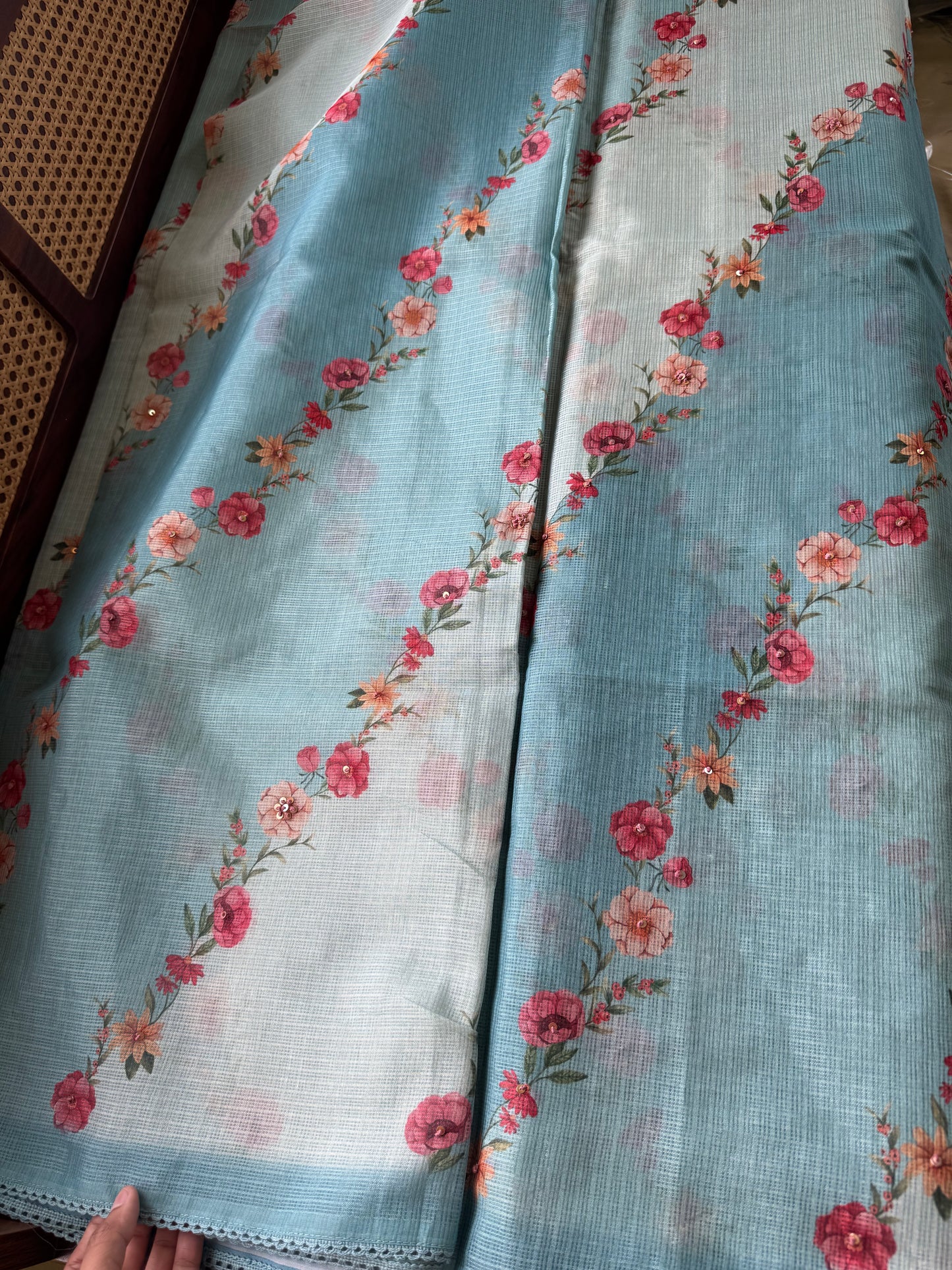 Soft Printed Kota Saree - Blue