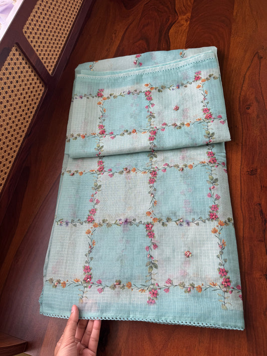 Soft Printed Kota Saree - Blue