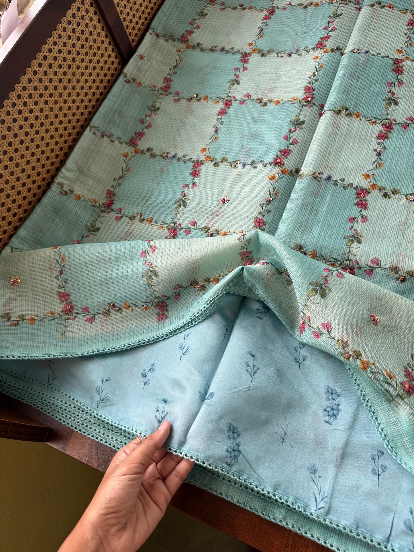 Soft Printed Kota Saree - Blue