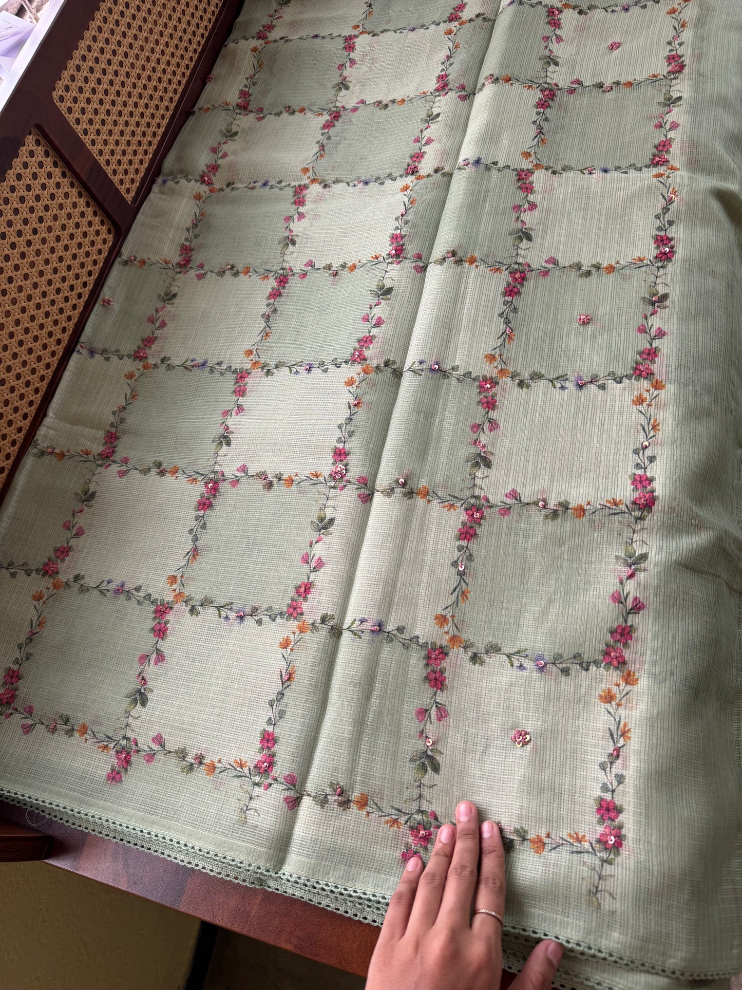 Soft Printed Kota Saree - Green