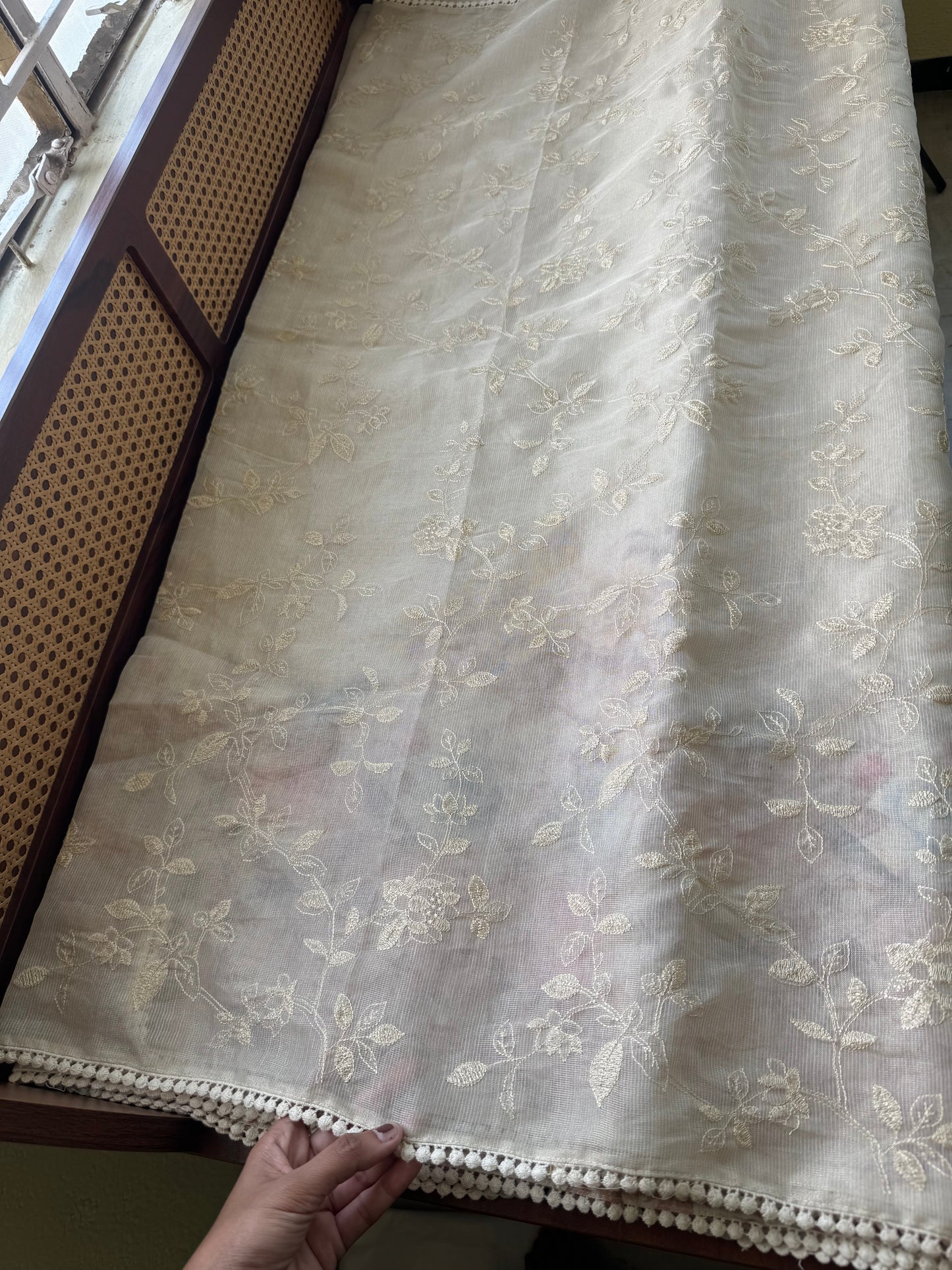 Soft Pure Kota Saree - Half White & Browns