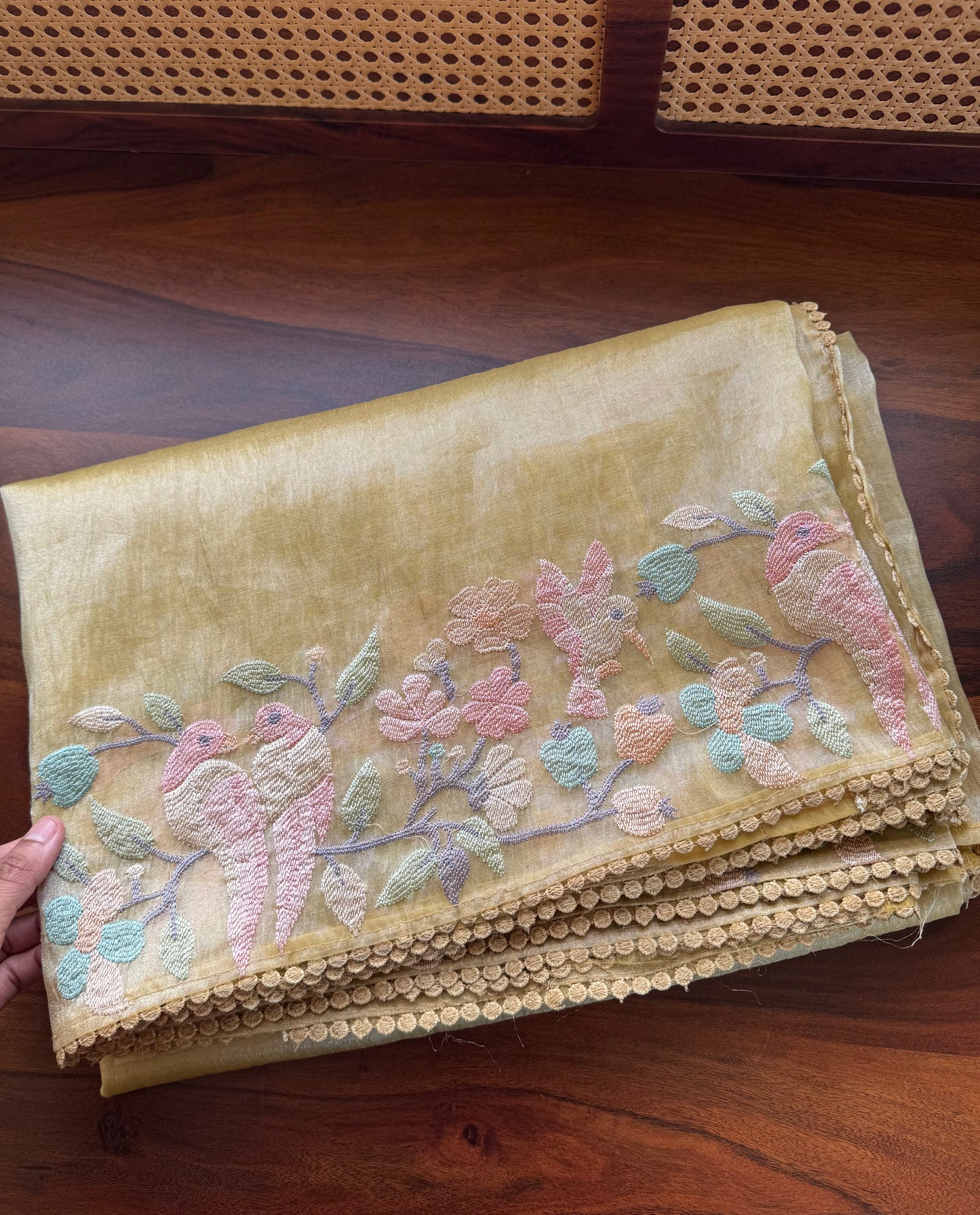 Tissue Organza Saree - Yellow