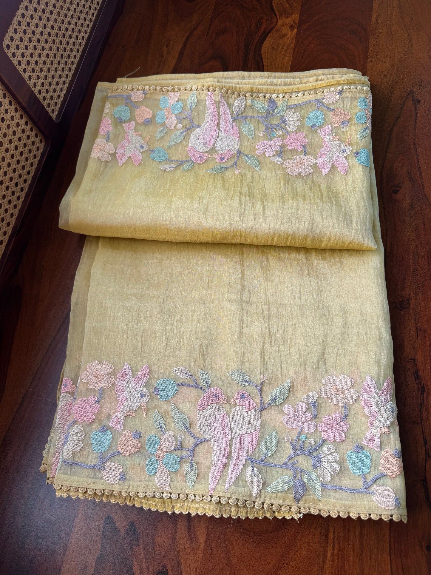 Tissue Organza Saree - Yellow