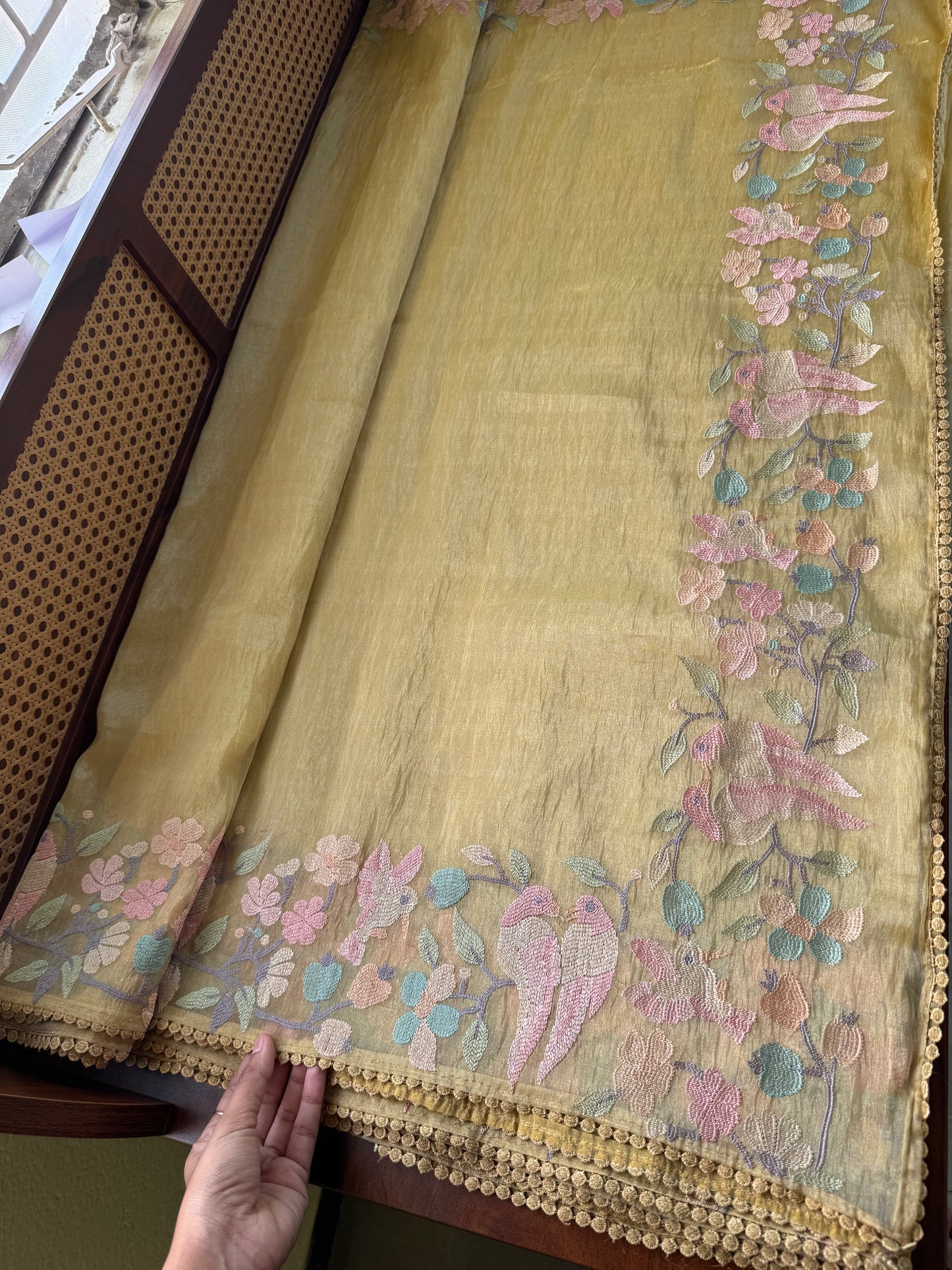 Tissue Organza Saree - Yellow