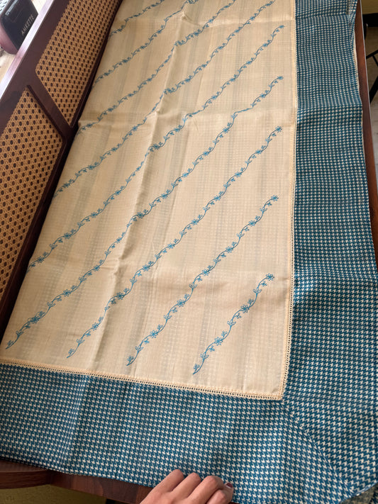 Tussar Blend - Beige & Blue