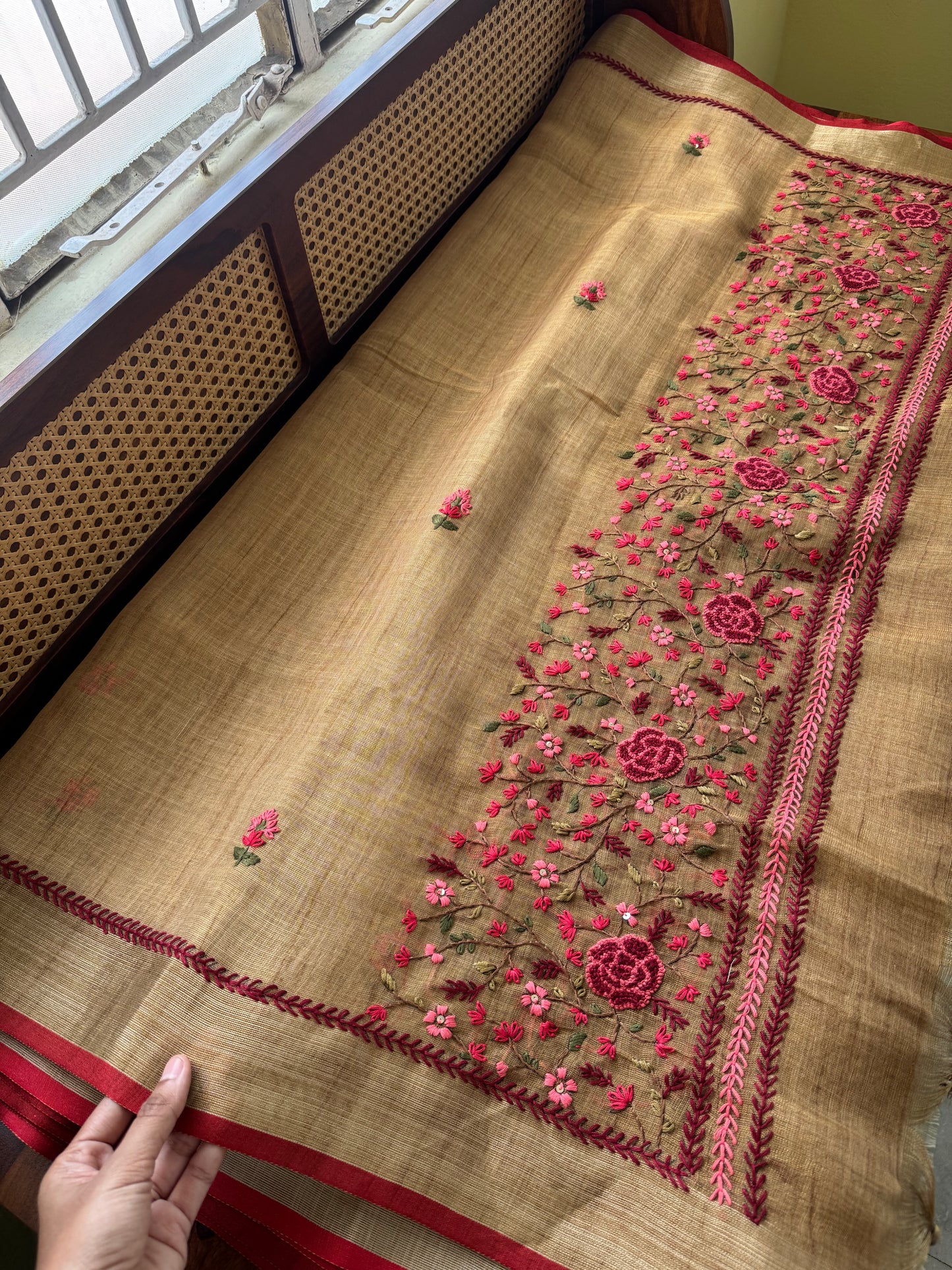Premium Tissue Linen Sarees - Mustard Yellow