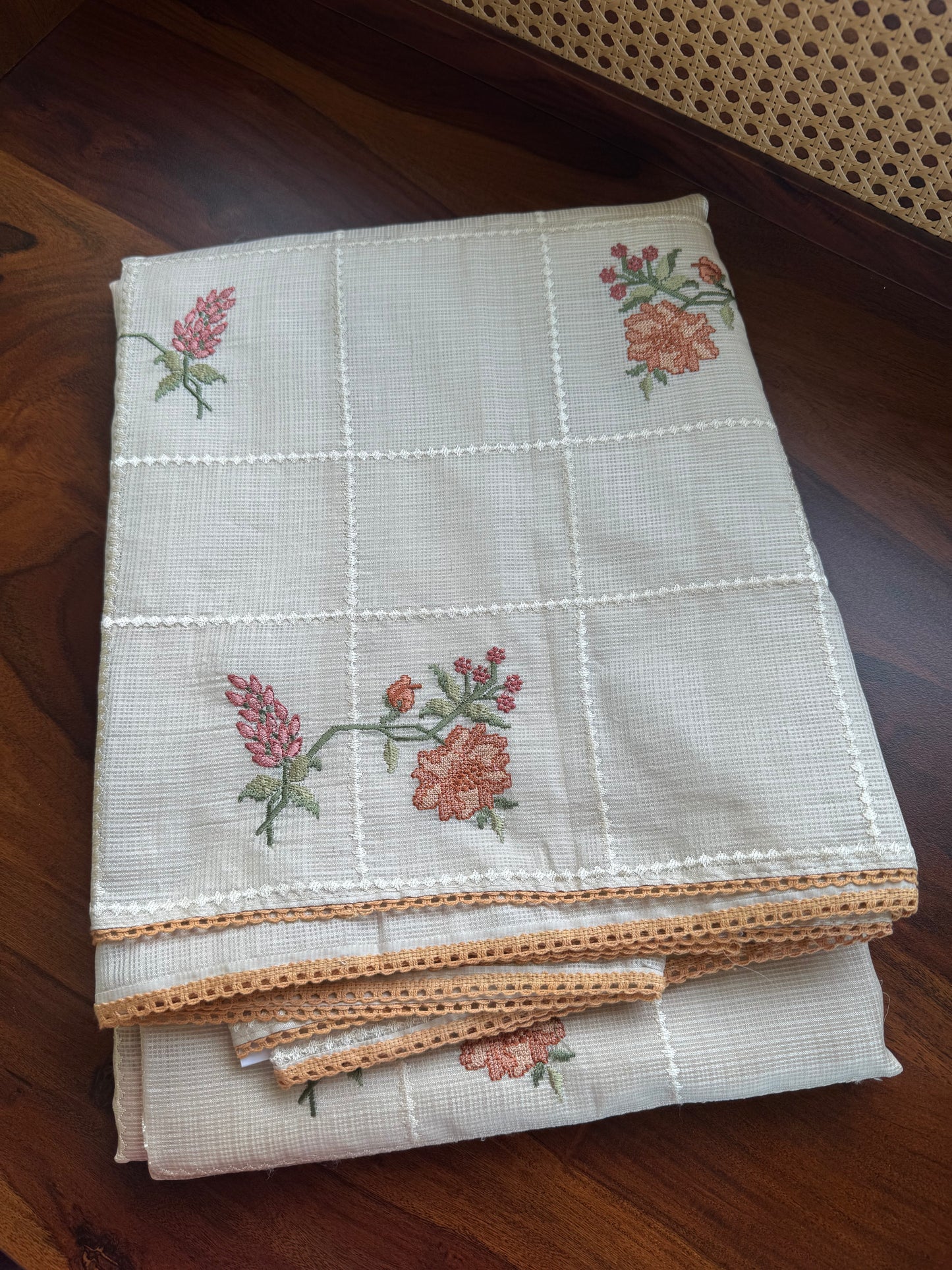 Soft Kota Saree - Halfwhite & Yellow