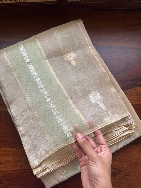 Luxe Kora Organza Saree - Beige