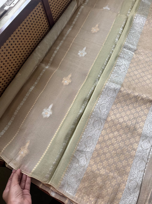 Luxe Kora Organza Saree - Beige