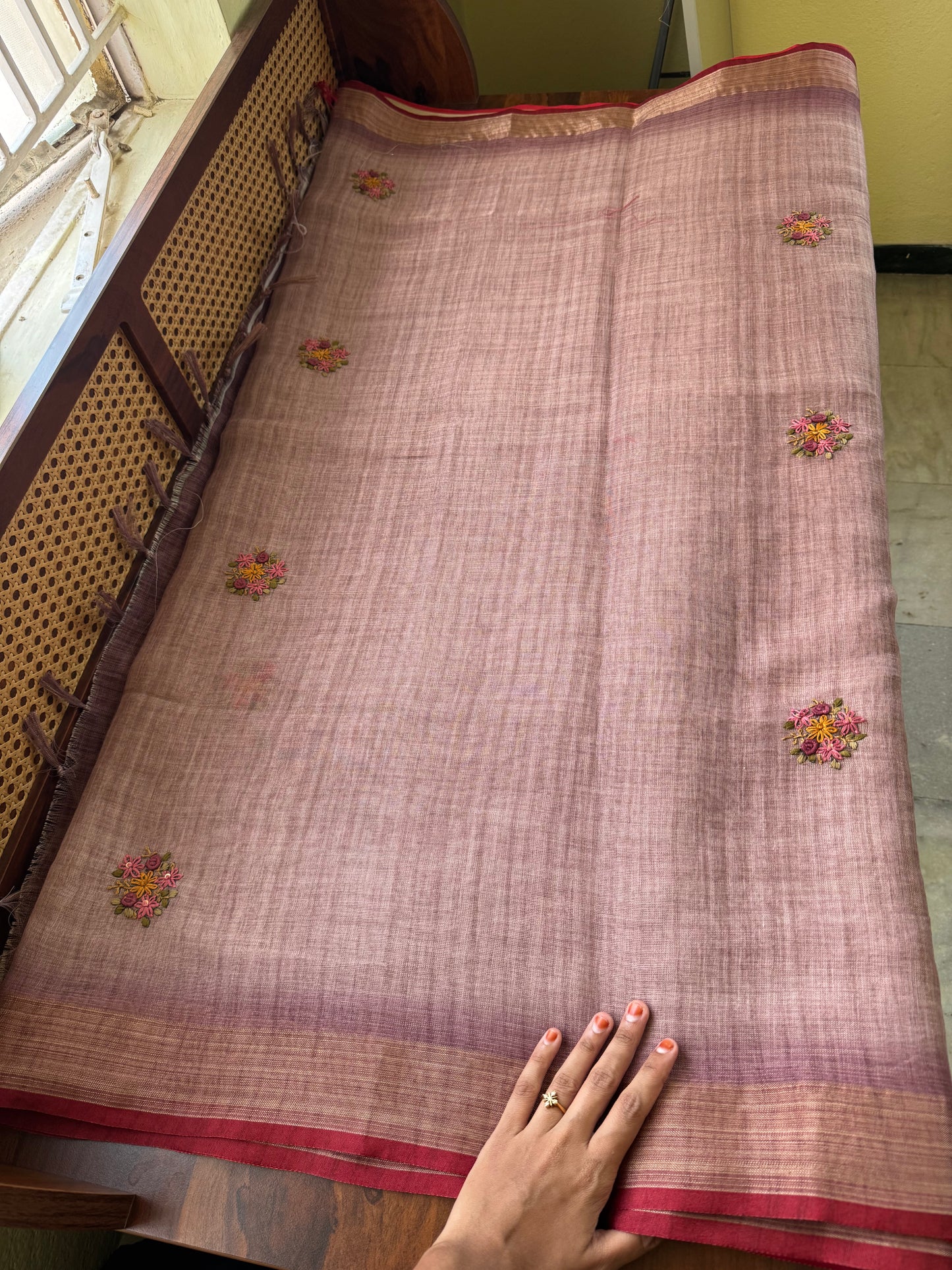 Premium Tissue Linen Sarees - Lavender
