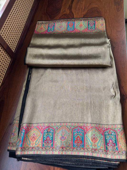 Luxe Pashmina Style Semi Silk Saree - Black