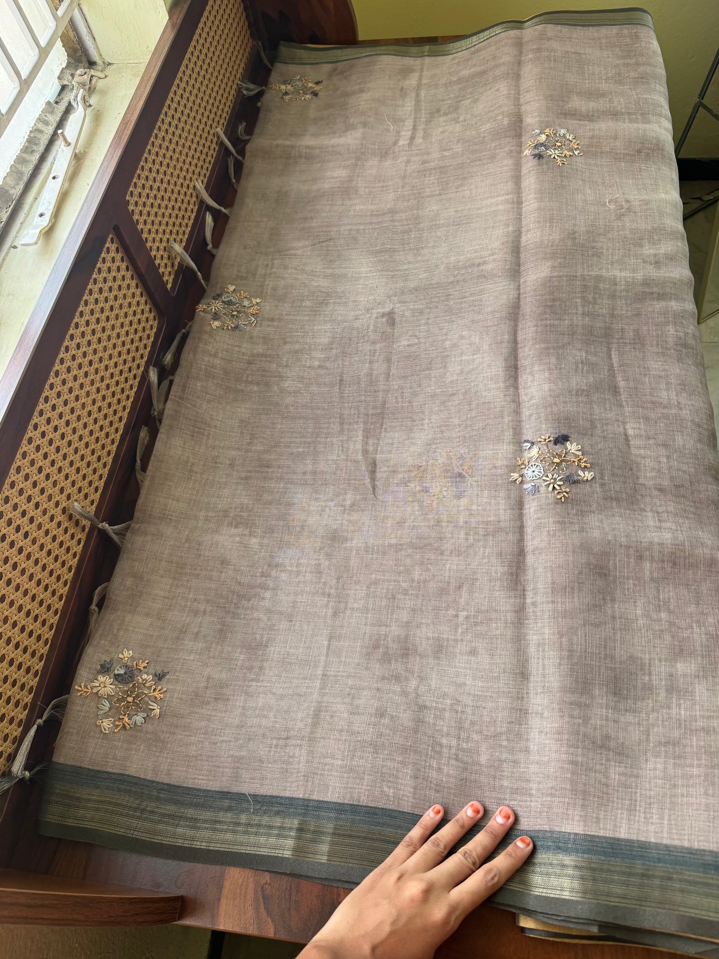 Premium Tissue Linen Sarees - Greyish Lavender