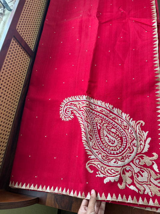 Minimal Mango Semi tussar saree - Red