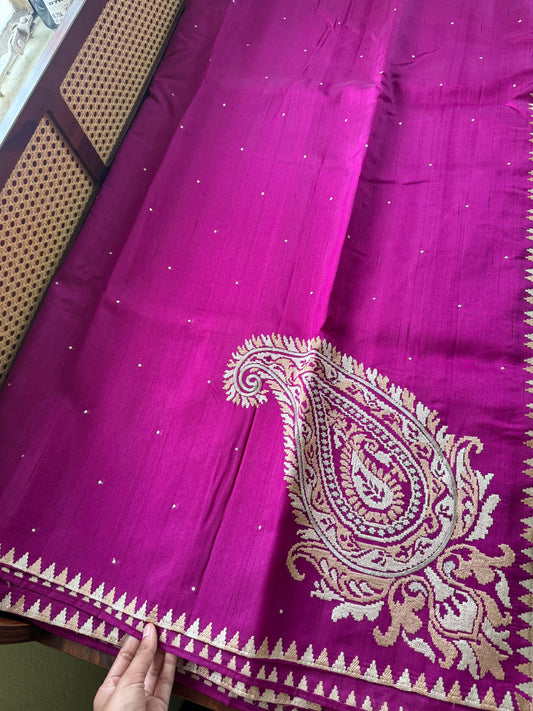 Minimal Mango Semi tussar saree - Purple