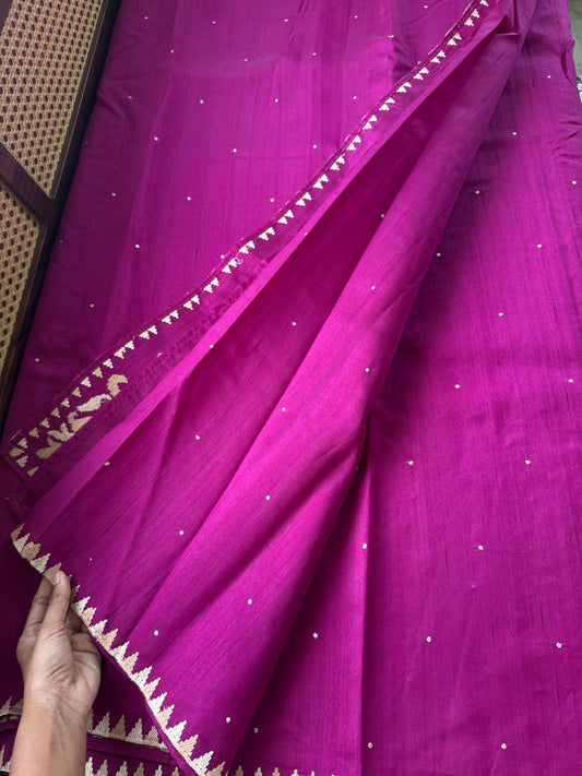 Minimal Mango Semi tussar saree - Purple