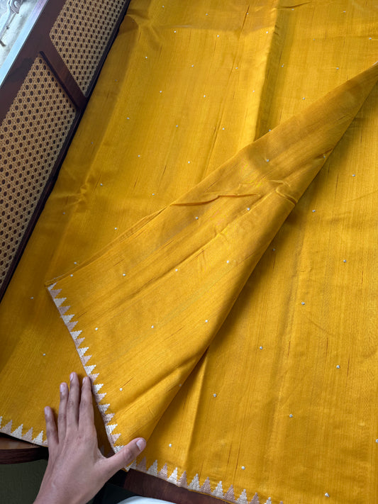 Minimal Mango Semi tussar saree - Yellow