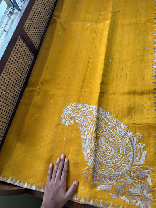 Minimal Mango Semi tussar saree - Yellow