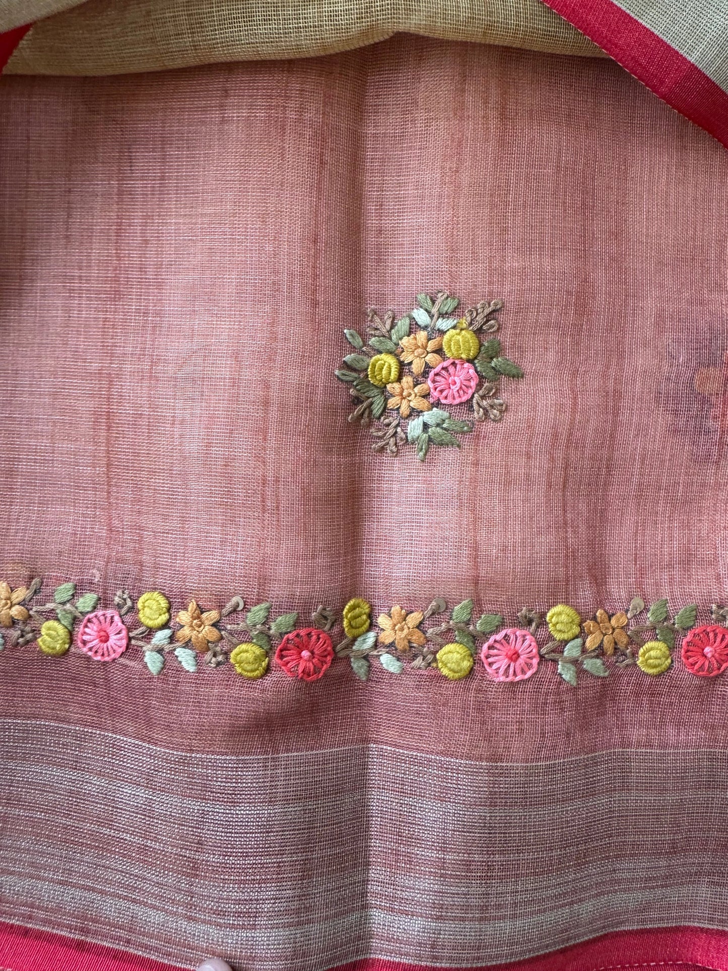 Premium Tissue Linen Sarees with borders - Mustard Yellow