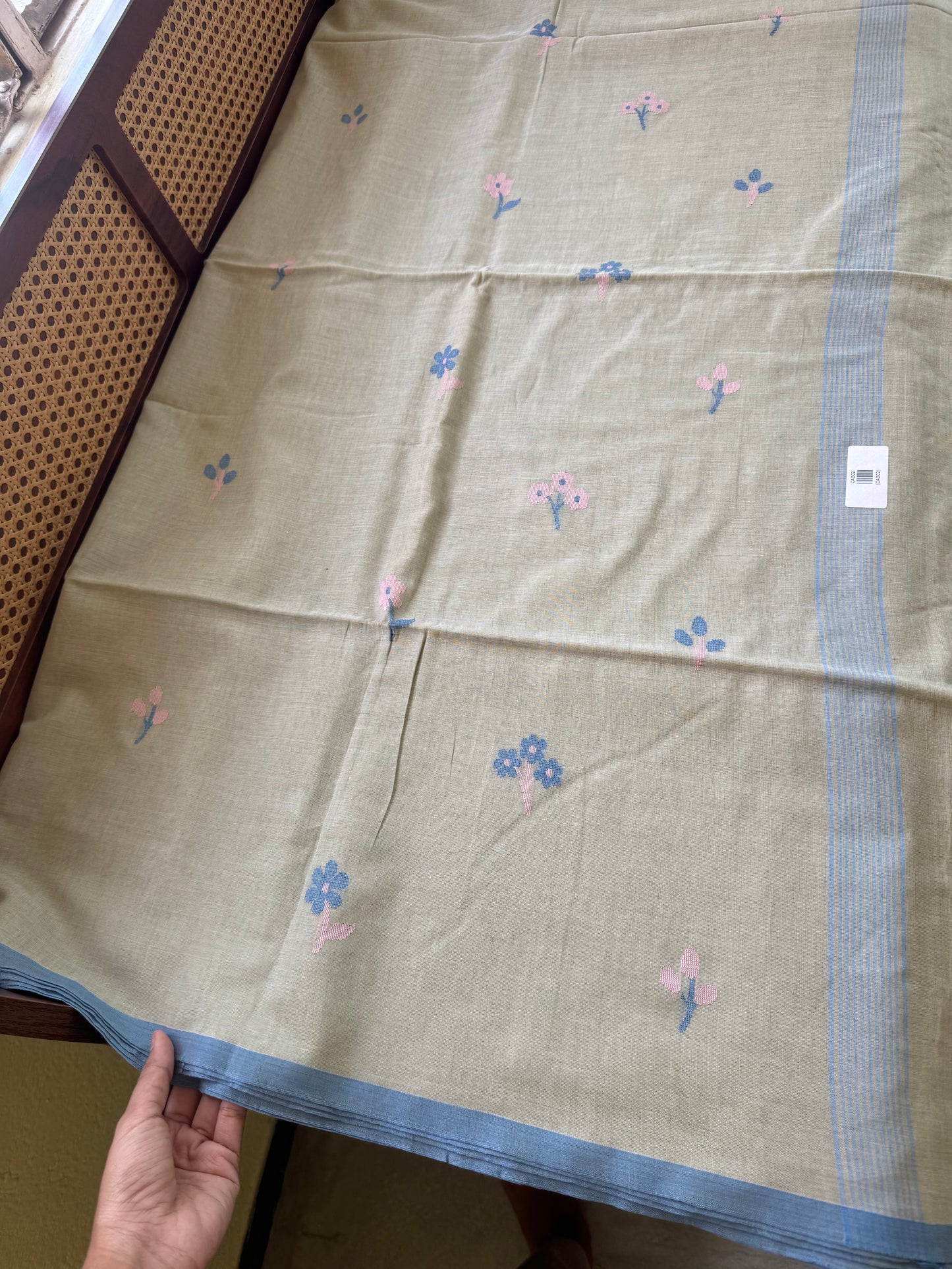Soft Handloom Bengal Cotton Saree -Grey