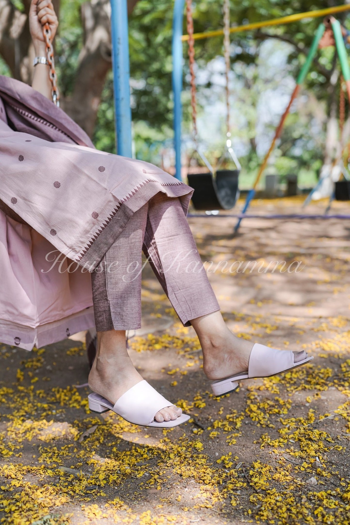 South Cotton Salwars - Pink & Brown
