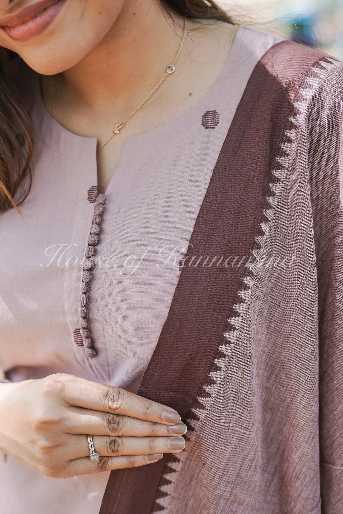 South Cotton Salwars - Pink & Brown