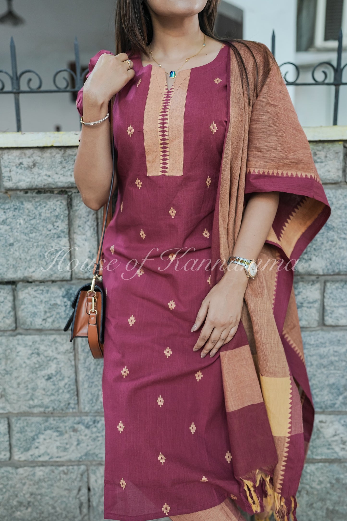 South Cotton Salwars - Maroon