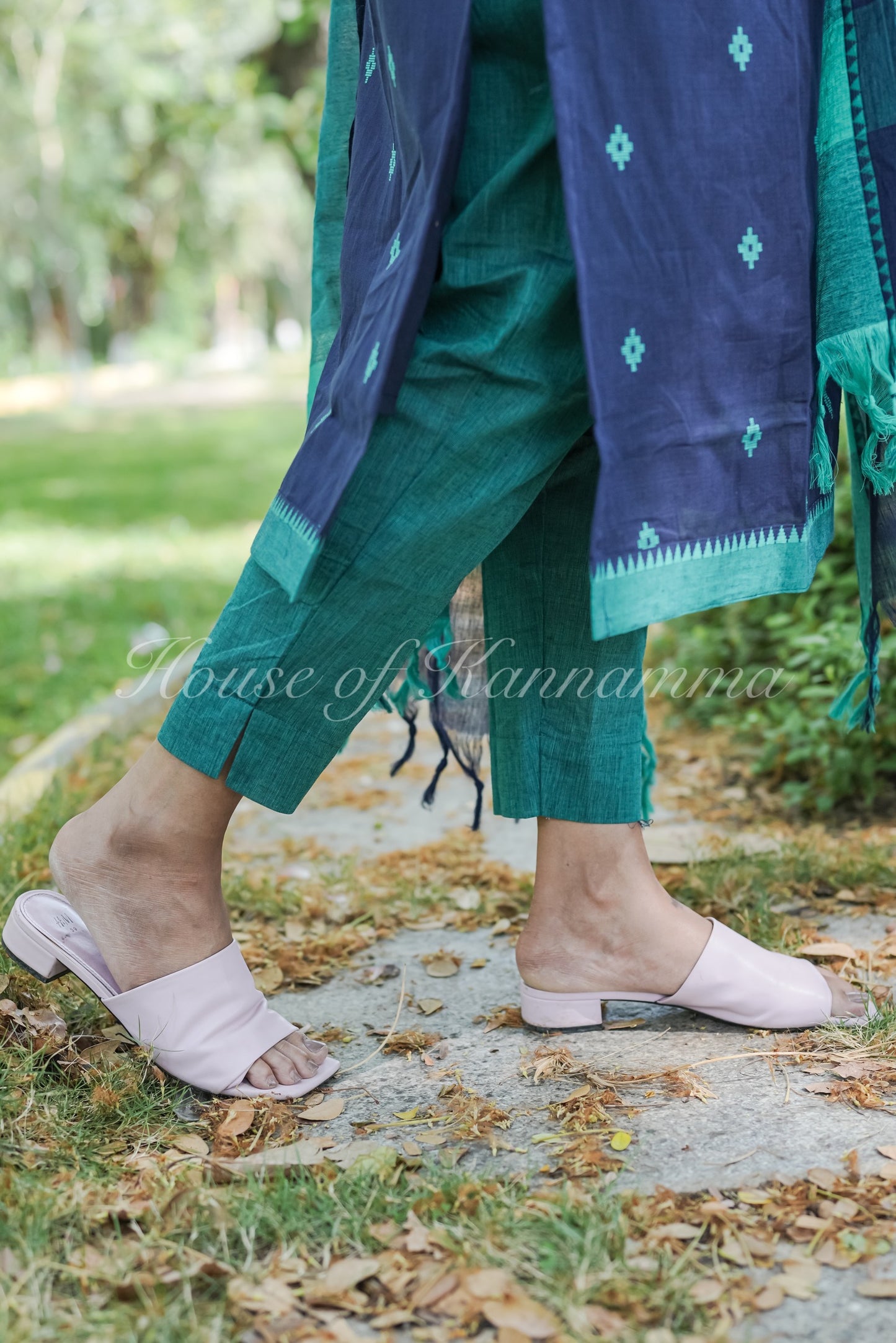 South Cotton Salwars - Navy Blue