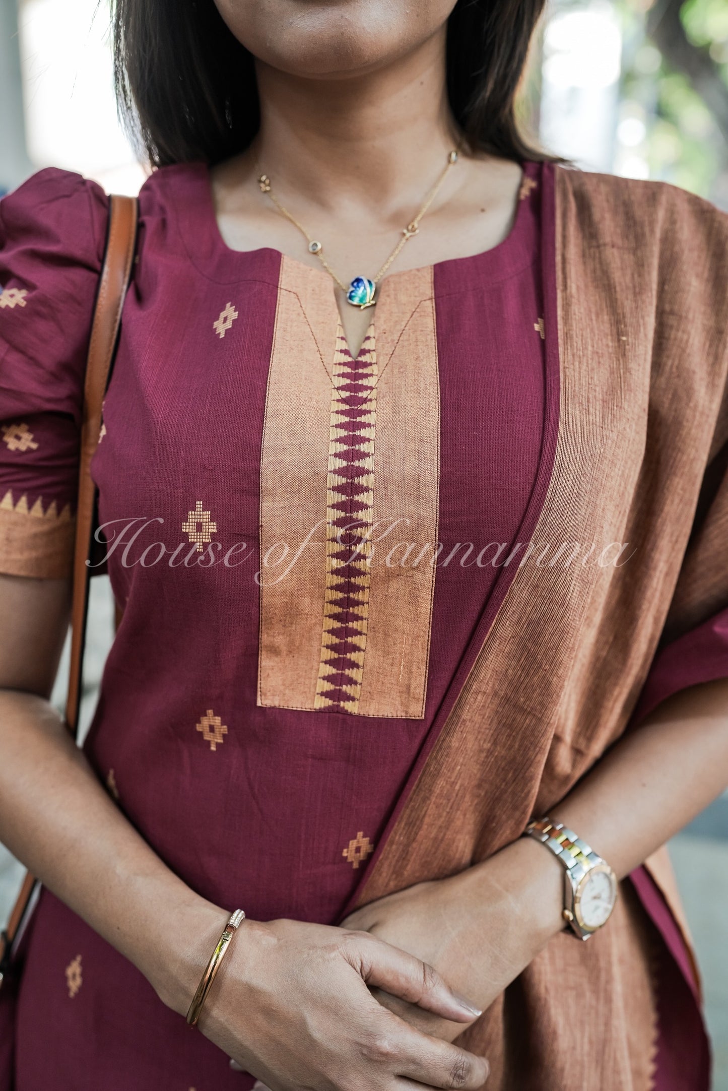 South Cotton Salwars - Maroon