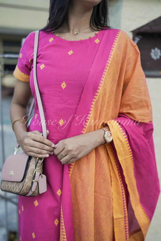 South Cotton Salwars - Pink