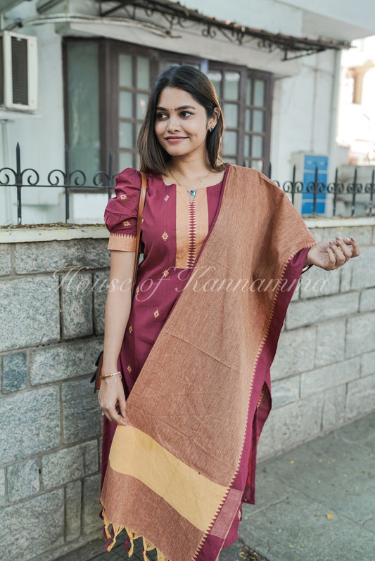 South Cotton Salwars - Maroon