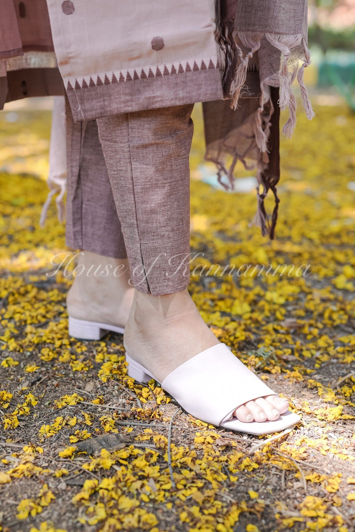 South Cotton Salwars - Pink & Brown