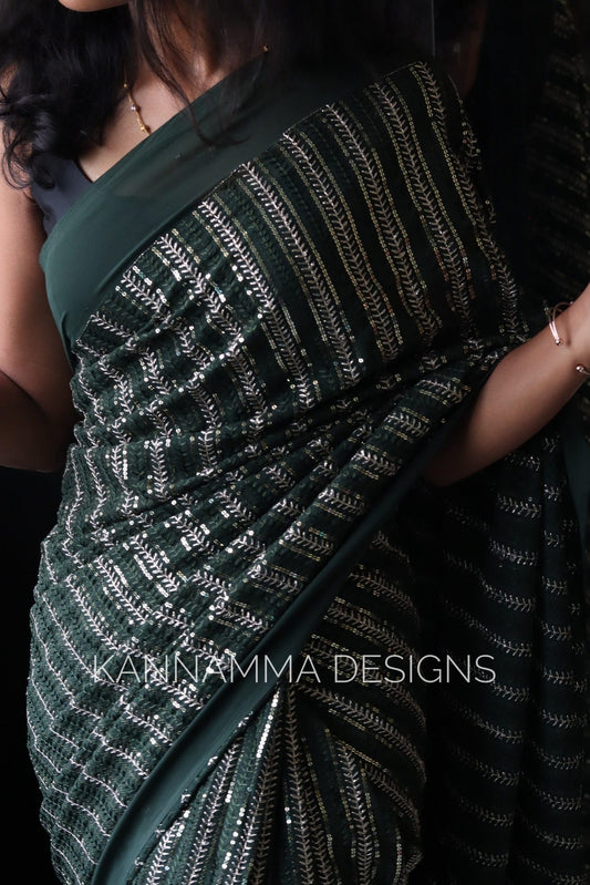 Diwali Party Wear - Forest Green (KS218)