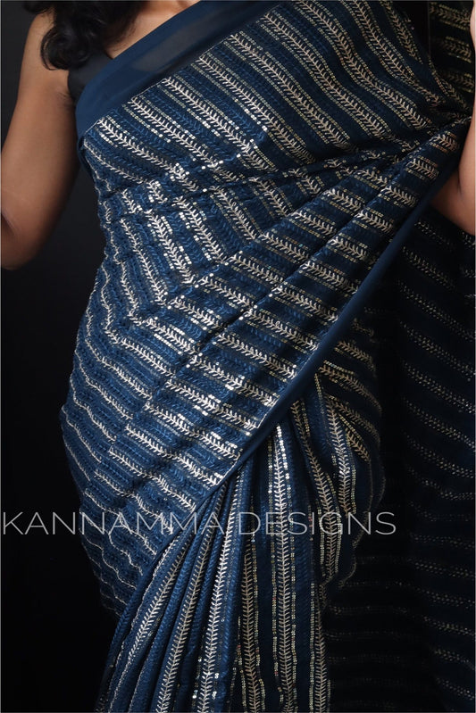 Diwali Party Wear - Peacock Blue (KS221)